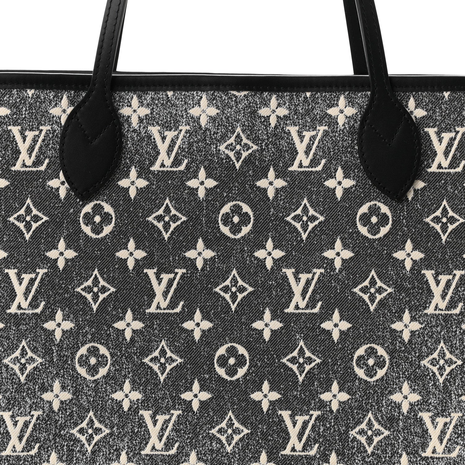 Louis Vuitton Denim Monogram Jacquard Neverfull MM Grey 8 of 10