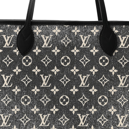 Louis Vuitton Denim Monogram Jacquard Neverfull MM Grey 8 of 10