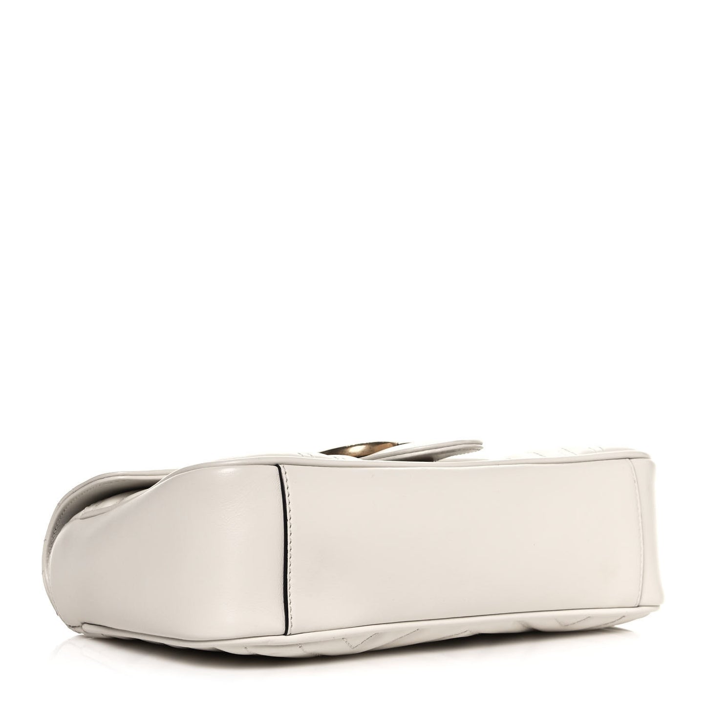 Calfskin Matelasse Small GG Marmont Shoulder Bag White