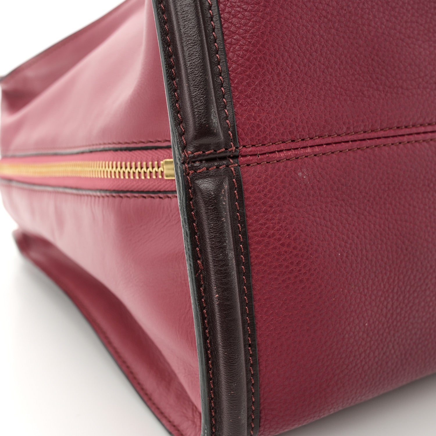 Alexander McQueen Pebbled Calfskin Small Skull Padlock Zip Around Tote Dark Pink 11 of 19