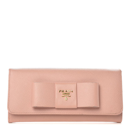 Prada Saffiano Bow Continental Wallet Orchidea 1 of 13