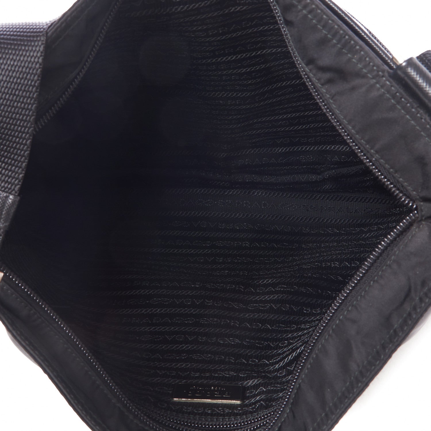 Prada Tessuto Nylon Saffiano Messenger Bag Black 4 of 8