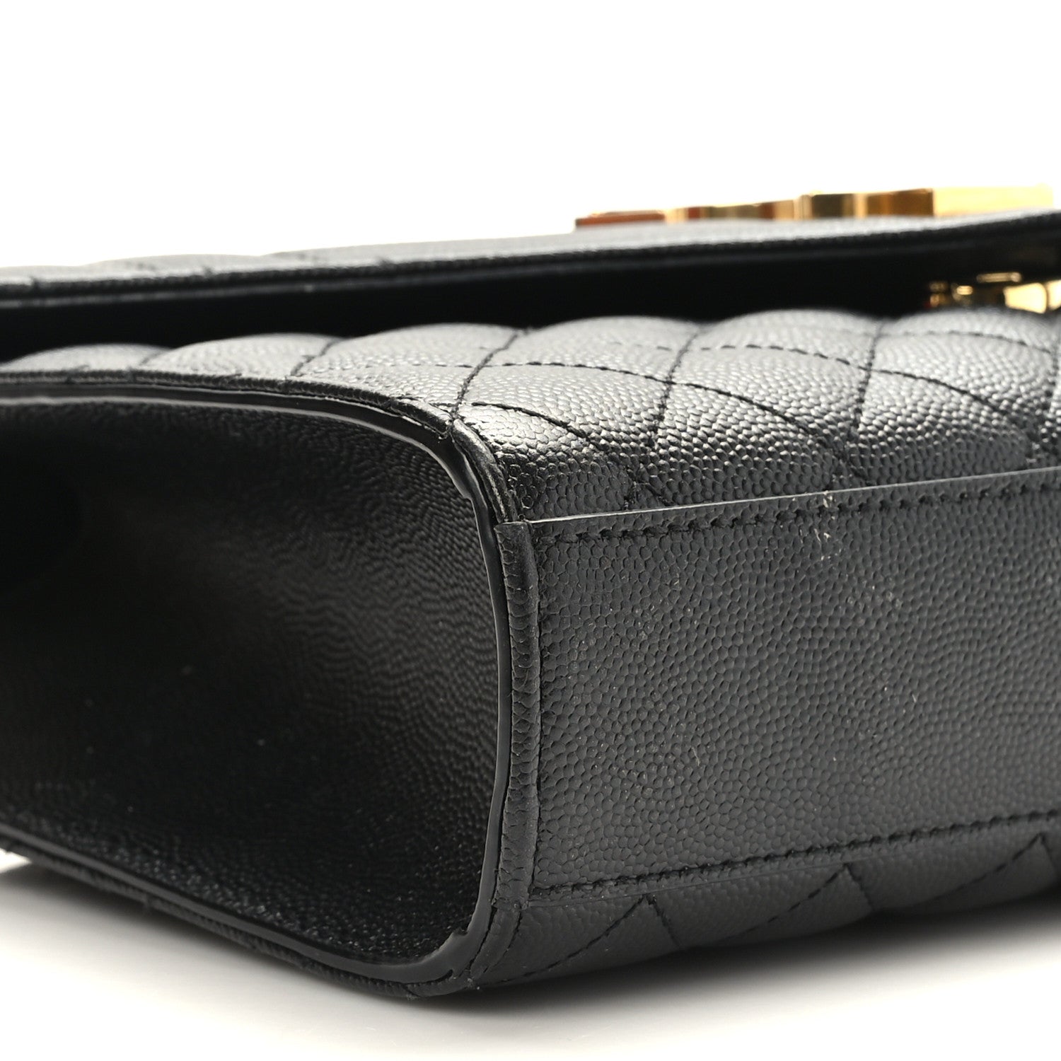 Saint Laurent Grain De Poudre Textured Mixed Matelasse Triquilt Medium Monogram Satchel Black 7 of 8
