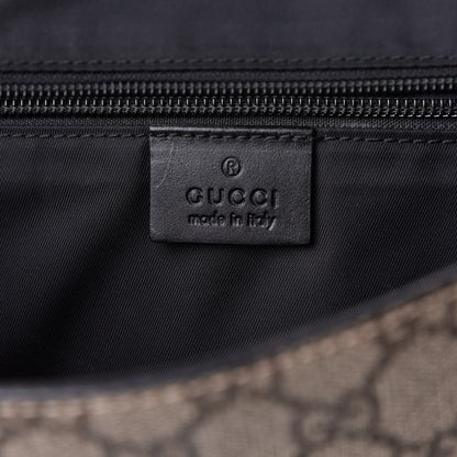 Gucci GG Supreme Monogram Web Flap Messenger Bag Black 6 of 11