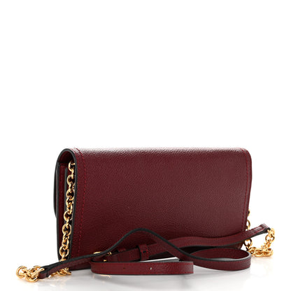 Burberry Grainy Calfskin Henley Wallet On Chain Burgundy 3 of 12