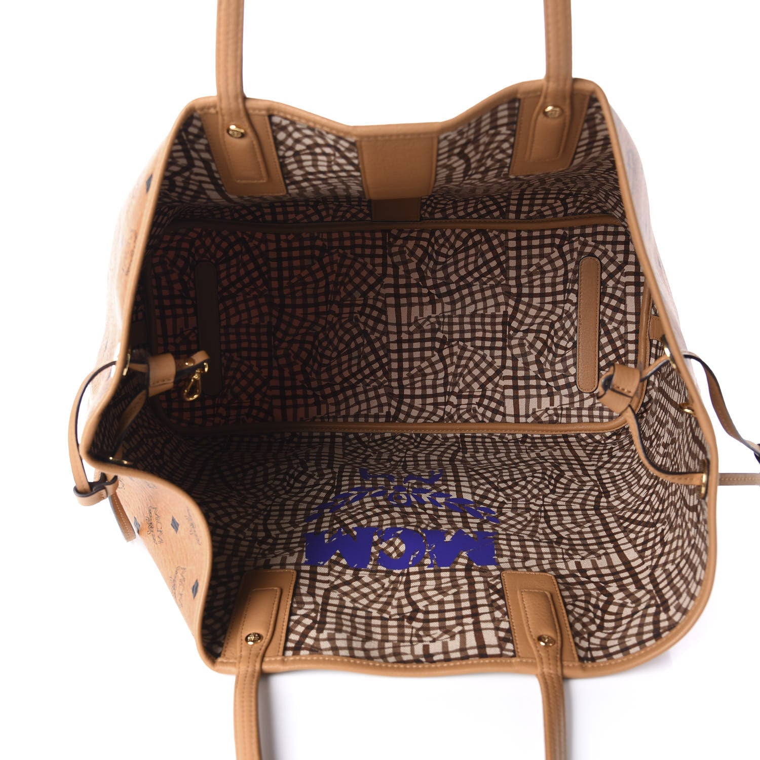 MCM Visetos Large Liz Reversible Shopper Tote Cognac 6 of 16