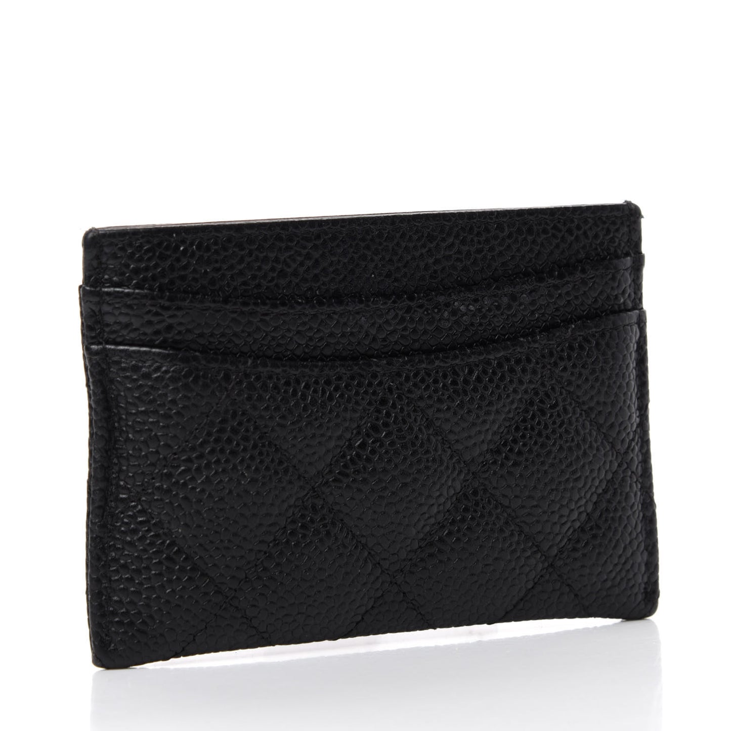 Caviar Quilted Card Holder Black