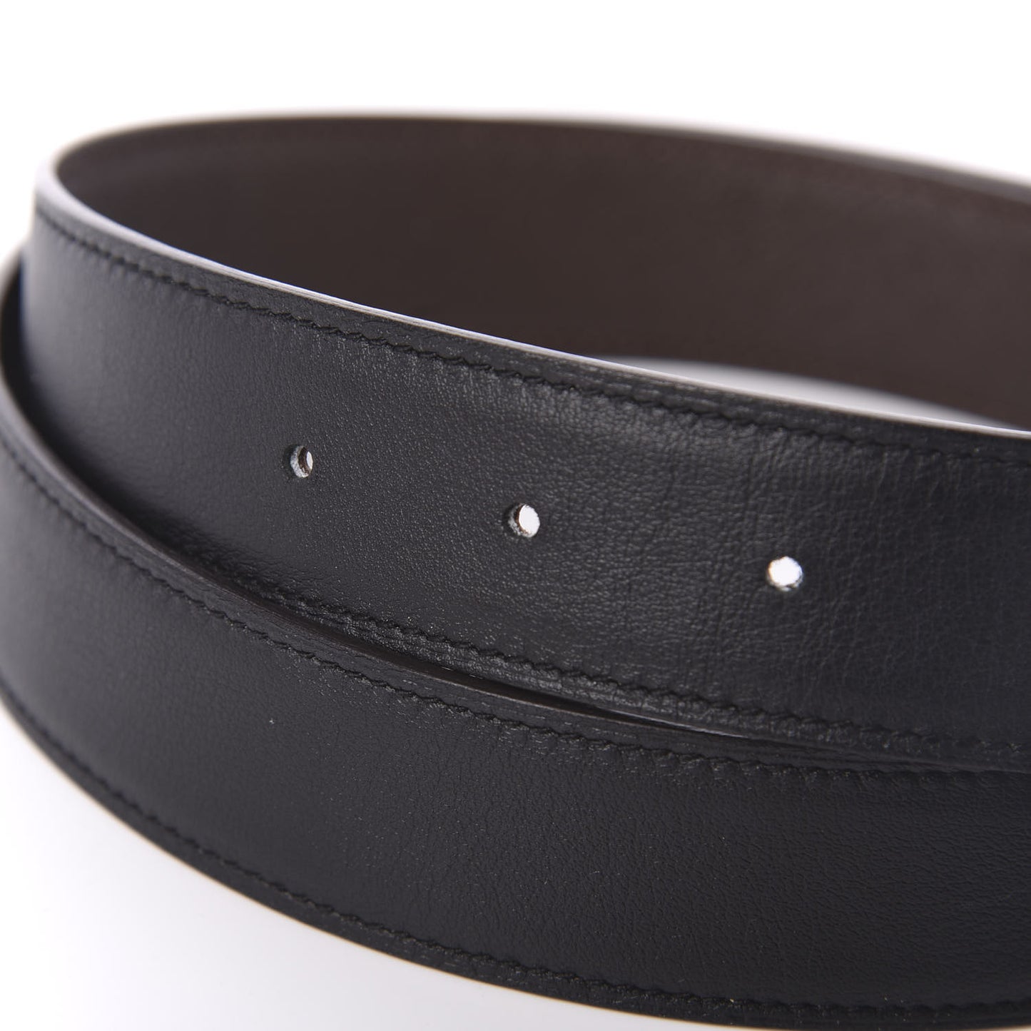 Swift Epsom 32mm Enamel Quizz H Belt 90 Black Chocolate