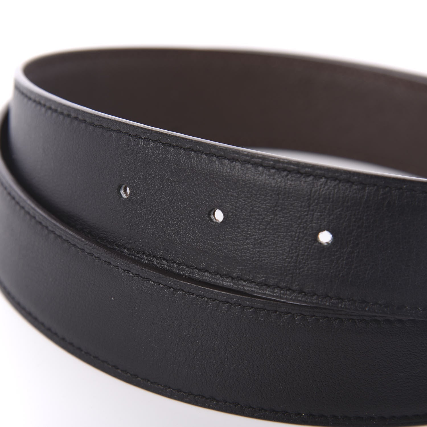 Hermes Swift Epsom 32mm Enamel Quizz H Belt 90 Black Chocolate 3 of 6
