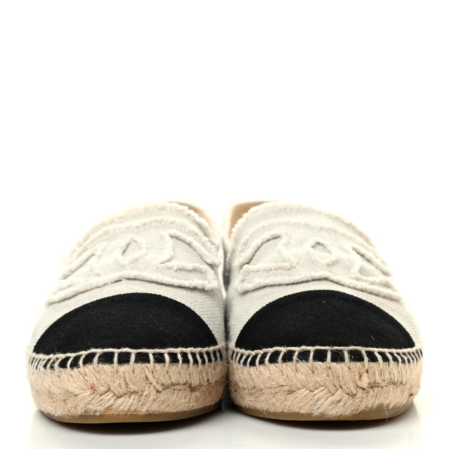 Linen CC Espadrilles 39 Beige Black