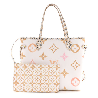 Louis Vuitton Monogram Giant By The Pool 2.0 Neverfull MM Beige 3 of 10