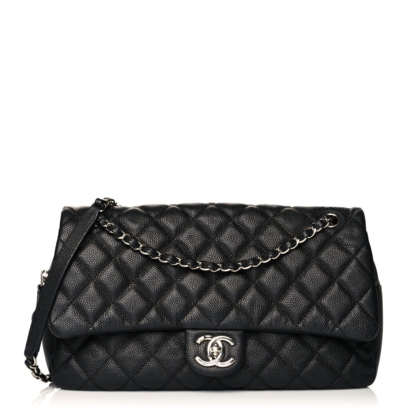 Caviar Quilted Jumbo Easy Flap Black
