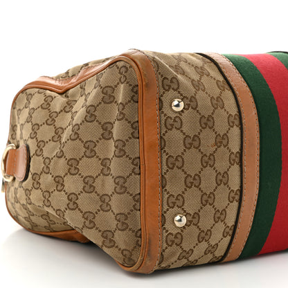 Gucci Monogram Vintage Web Medium Boston Tan 9 of 16
