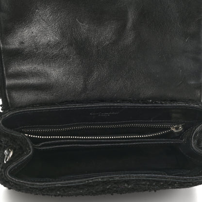 Saint Laurent Shearling Toy Loulou Shoulder Bag Black 5 of 11