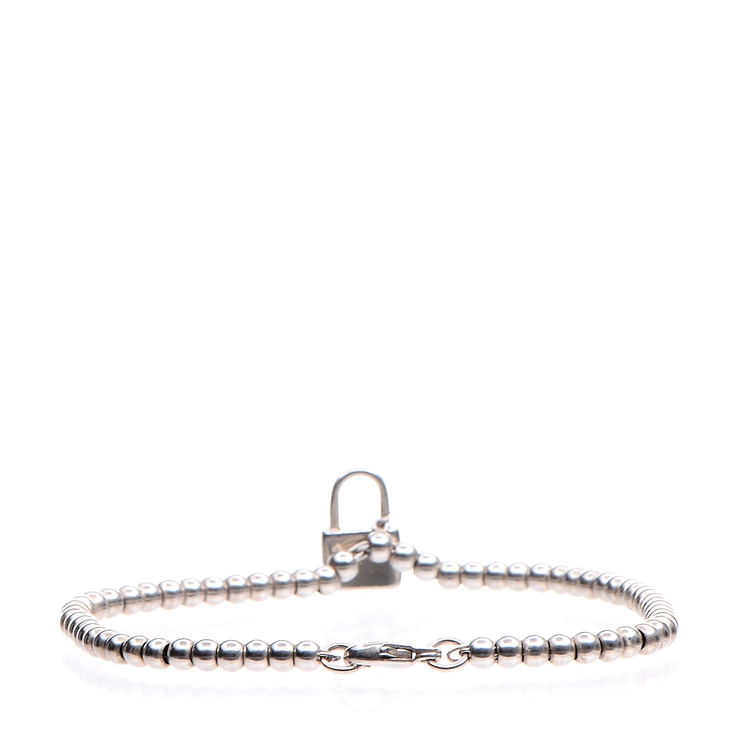 Tiffany Sterling Silver 1837 Lock Charm Bead Bracelet 4 of 5