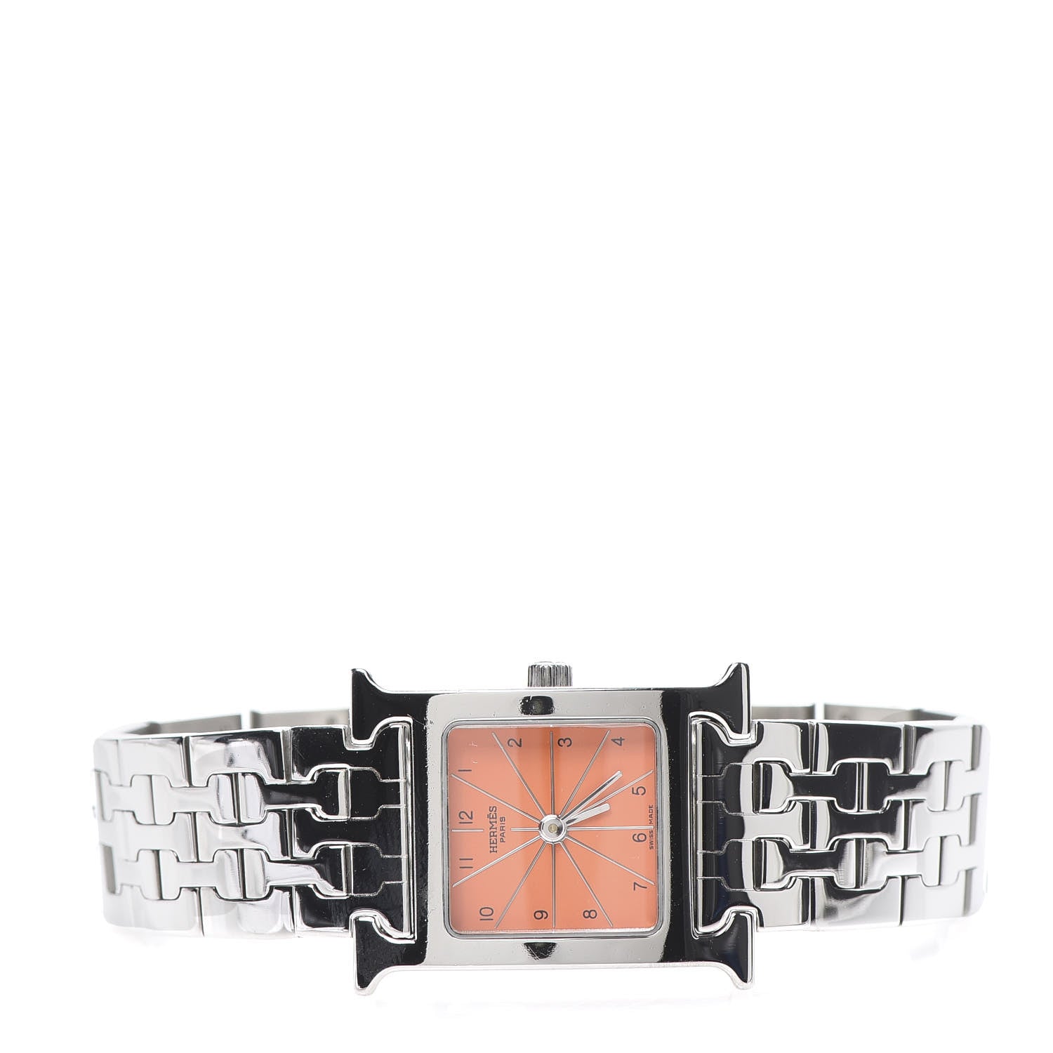 Hermes Stainless Steel 21mm Heure H Hour Quartz Watch Orange 3 of 7