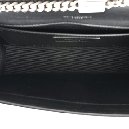 Saint Laurent Patent Textured Striped Small Classic Monogram Kate Tassel Satchel Black 5 of 10