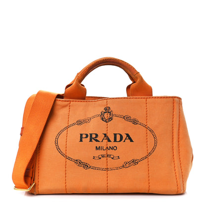 Prada Canapa Small Logo Tote Papaya 1 of 15