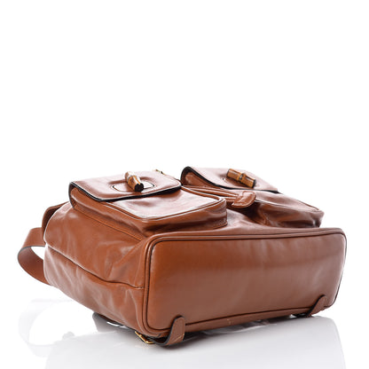 Gucci Calfskin Bamboo Backpack Brown 4 of 27