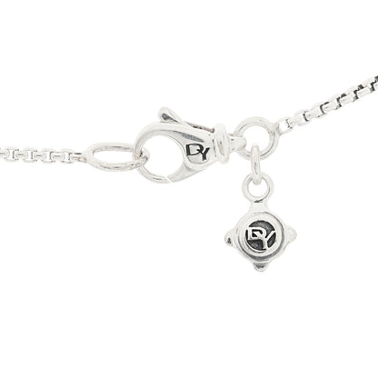 David Yurman Sterling Silver Diamond Blue Topaz 7mm Petite Chatelaine Pave Bezel Pendant Necklace 5 of 7