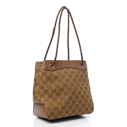 Gucci Monogram Woven Handle Tote Tan 2 of 8