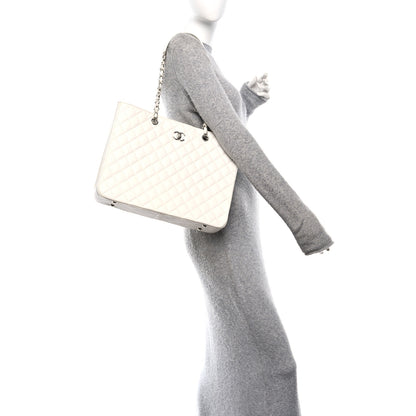 Chanel Calfskin Quilted Large Classic Shopping Tote White 2 of 11