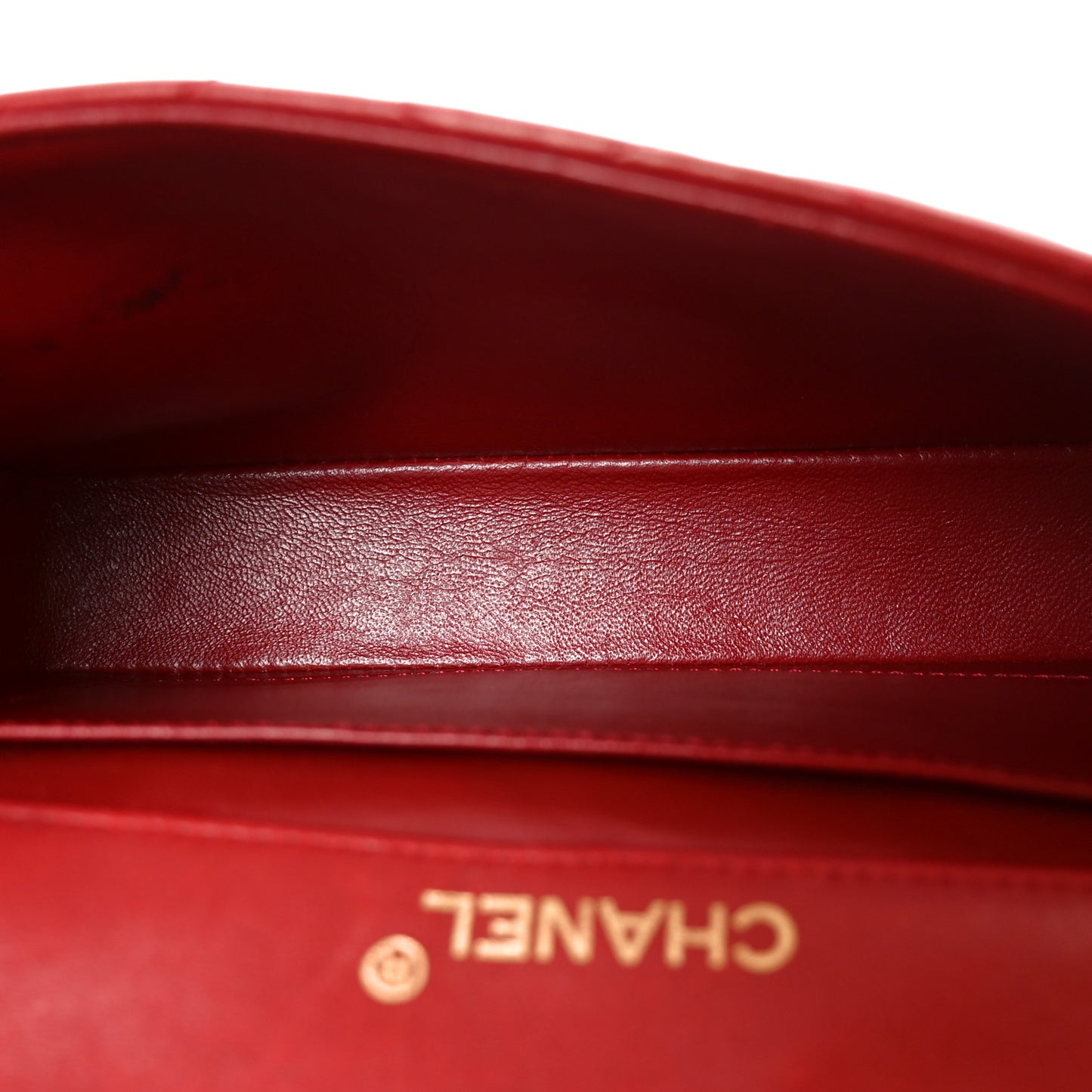 Lambskin Quilted Small Single Flap Red