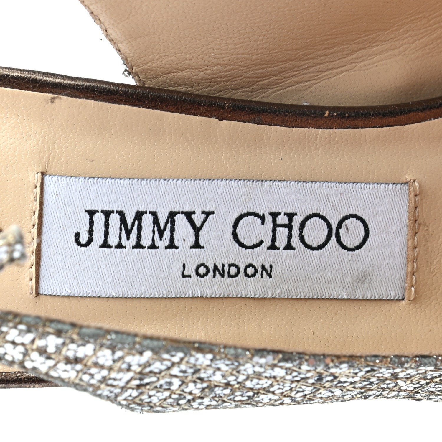 Jimmy Choo Glitter Fabric Nova Slingback Pumps 37 Champagne 7 of 7