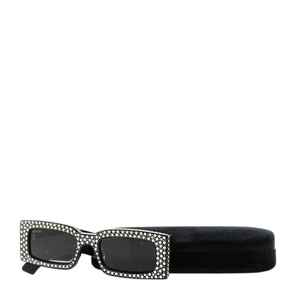 Gucci Acetate Rectangular Crystal Sunglasses GG1425S Black 7 of 7