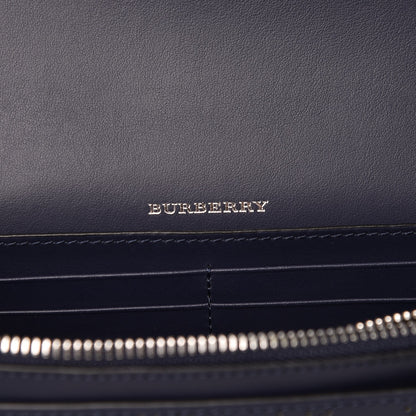 Burberry Calfskin Perforated Logo Hampshire Crossbody Navy 6 of 9