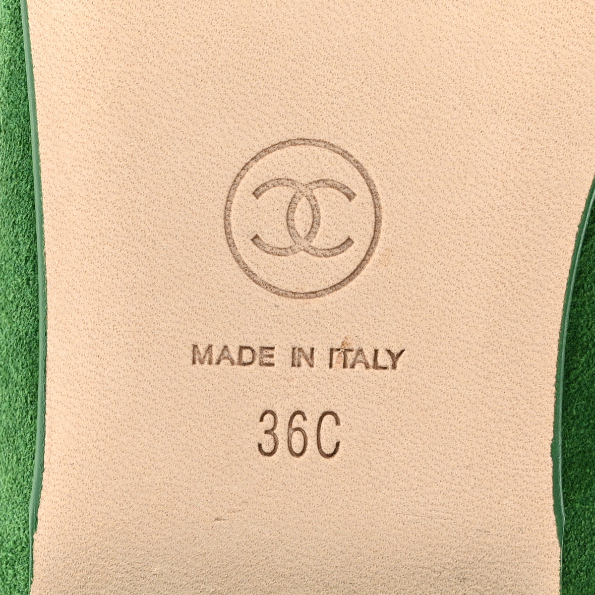 Chanel Suede Patent Cap Toe CC Ballerina Flats 36 Green 8 of 11