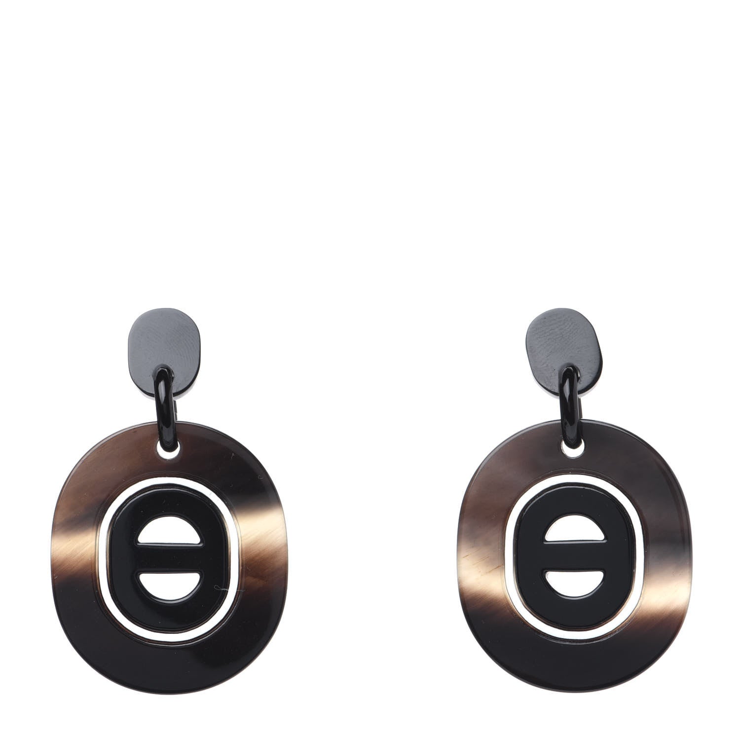 Hermes Buffalo Horn Fidelio Virage Earrings 1 of 6