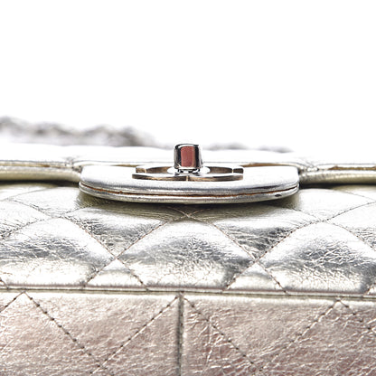 Chanel Metallic Aged Calfskin Quilted Jumbo Single Flap Silver 22 of 23