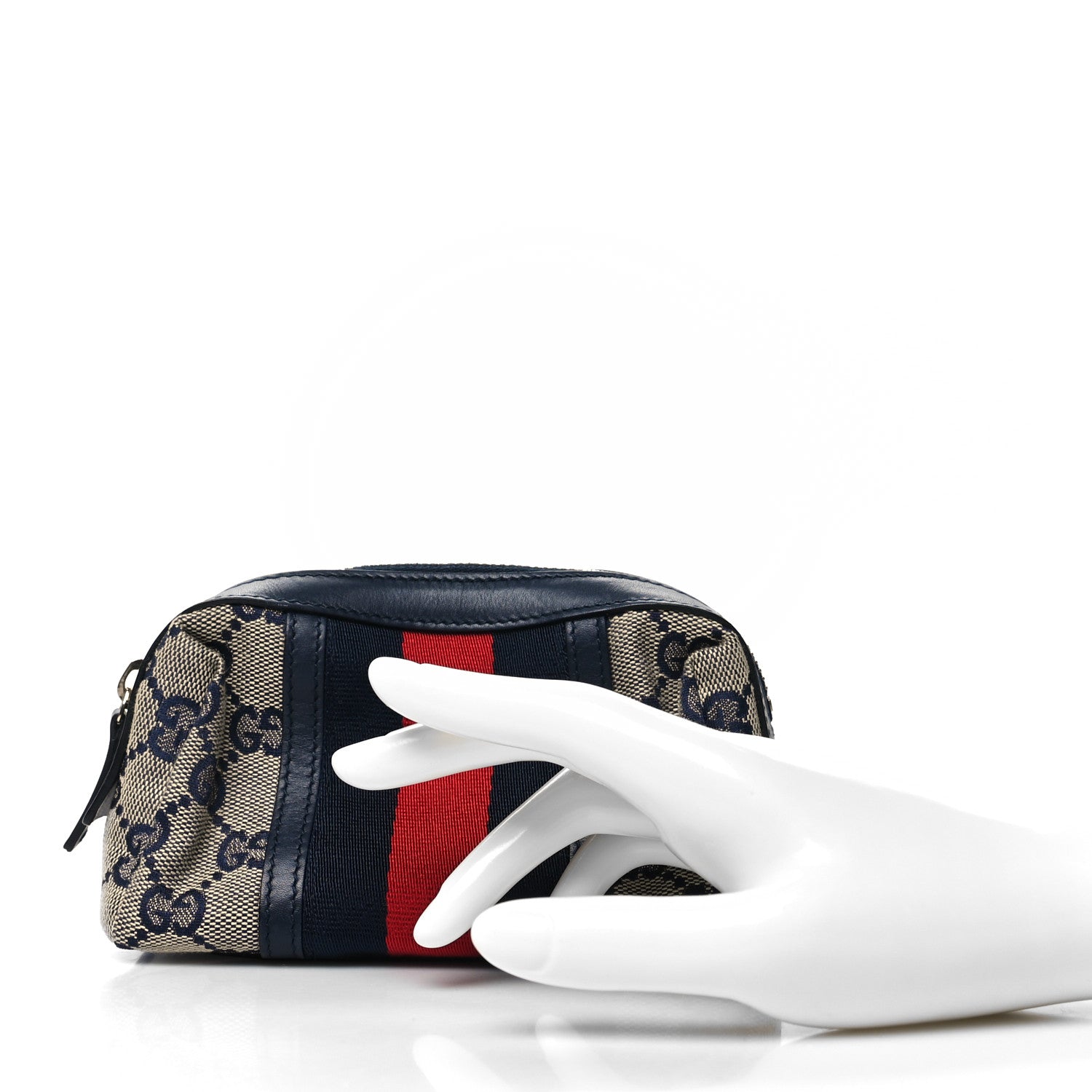 Gucci Monogram Web Small Cosmetic Case Navy 2 of 10