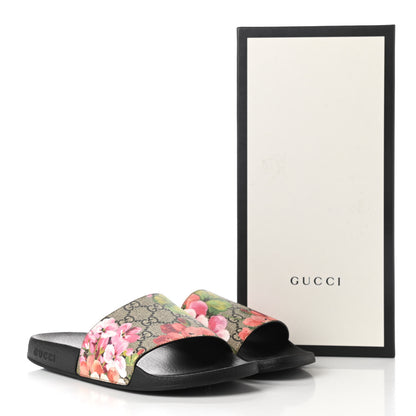 Gucci GG Supreme Monogram Blooms Slide Sandals 39 Beige Multicolor 8 of 8