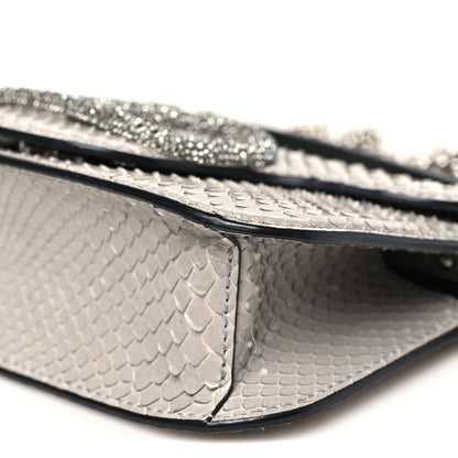 Valentino Garavani Snakeskin Crystal Vlogo Small Loco Shoulder Bag Grey 9 of 9