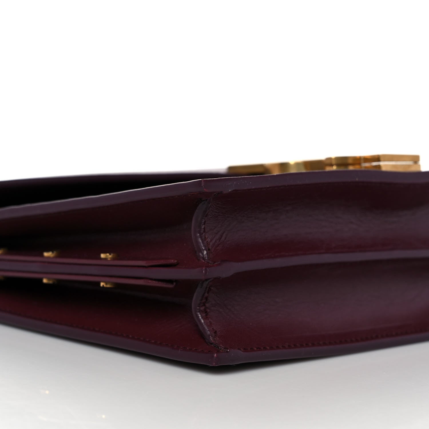 Saint Laurent Smooth Calfskin Monogram Cassandra Clasp Bag Rouge Legion 7 of 8