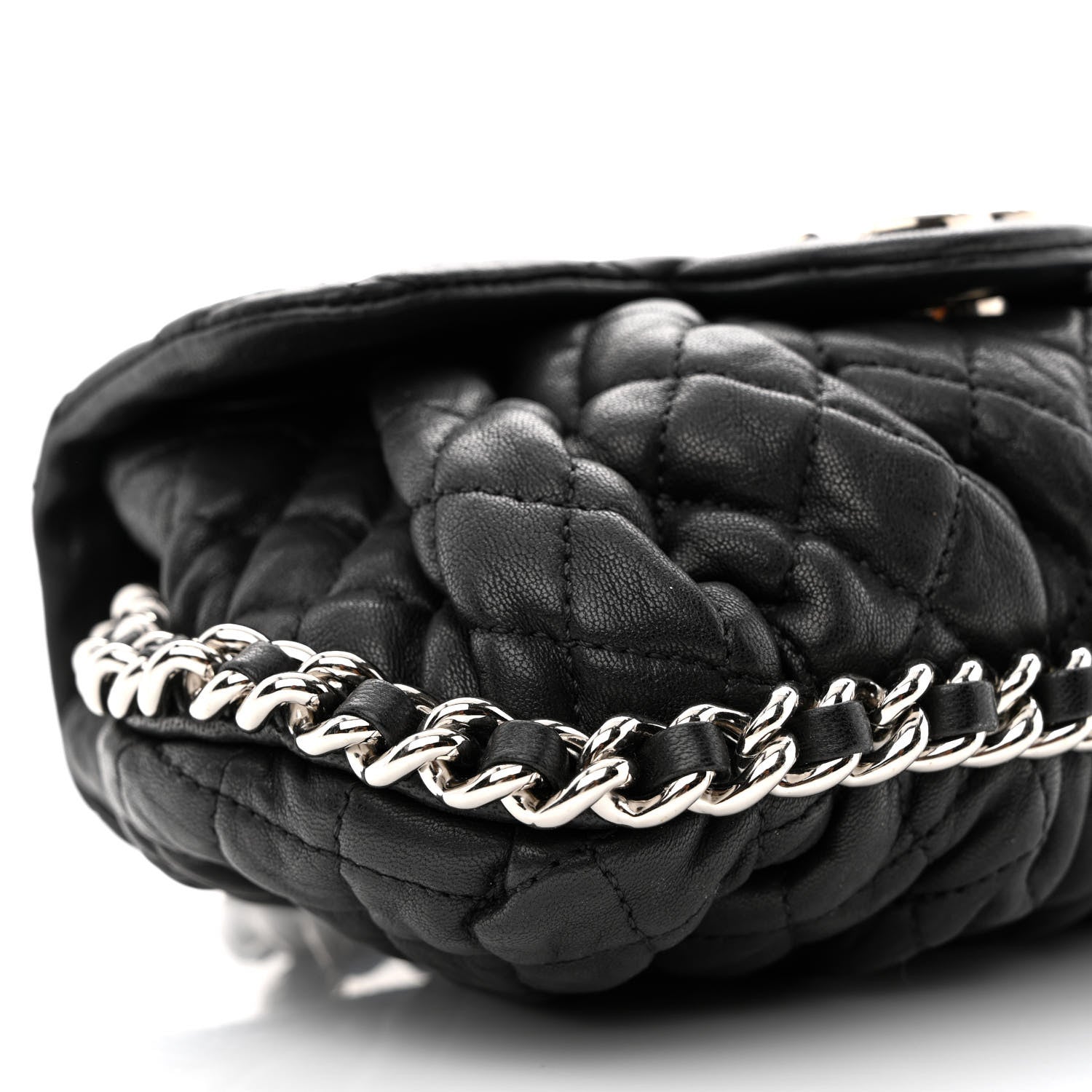 Chanel Washed Lambskin Quilted Mini Chain Around Flap Black 11 of 12