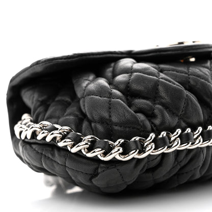 Chanel Washed Lambskin Quilted Mini Chain Around Flap Black 11 of 12