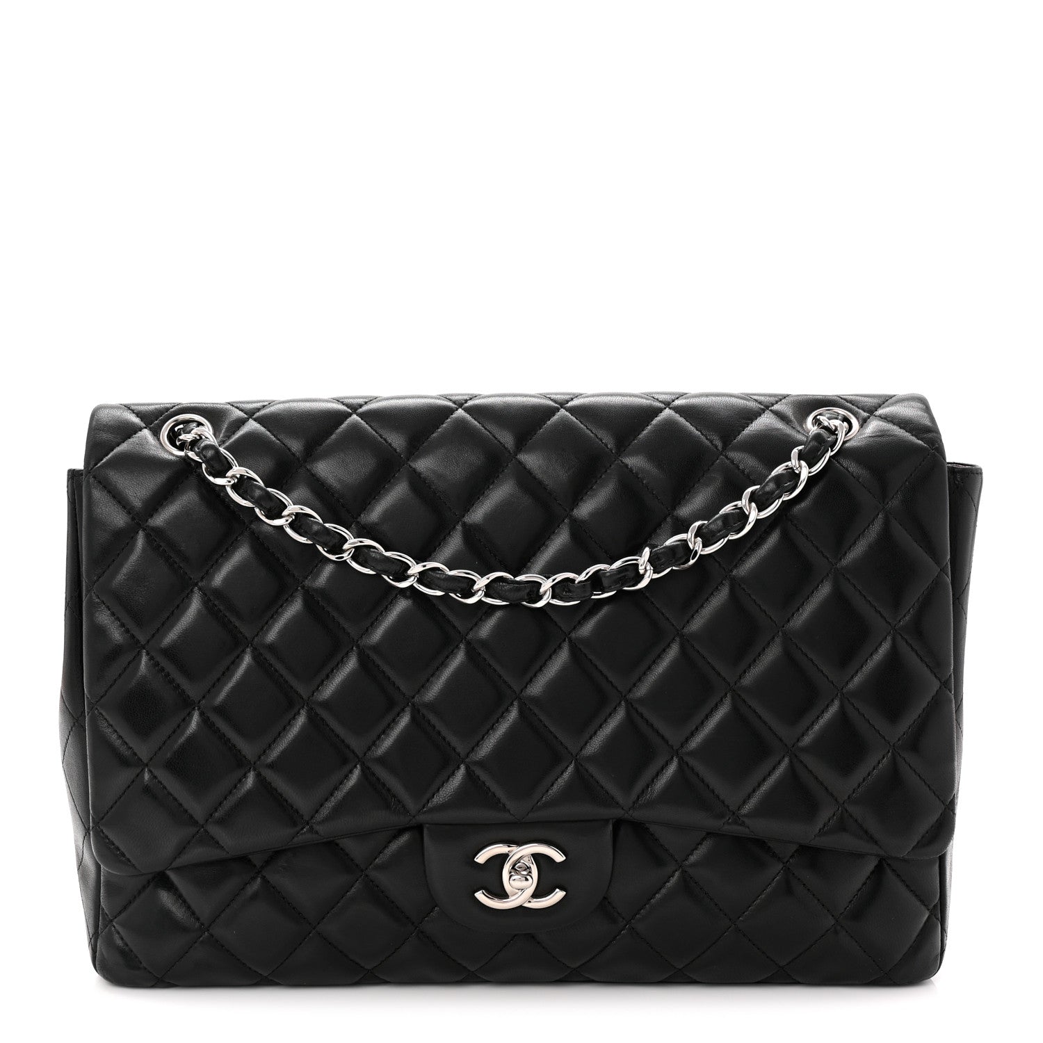Chanel Lambskin Quilted Maxi Single Flap Black 1 of 10
