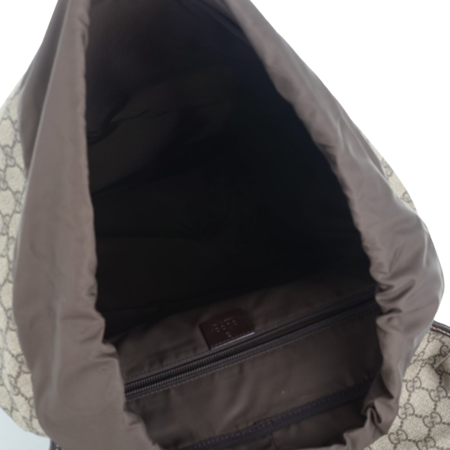 GG Supreme Monogram Large Interlocking G Double Buckle Backpack Dark Brown