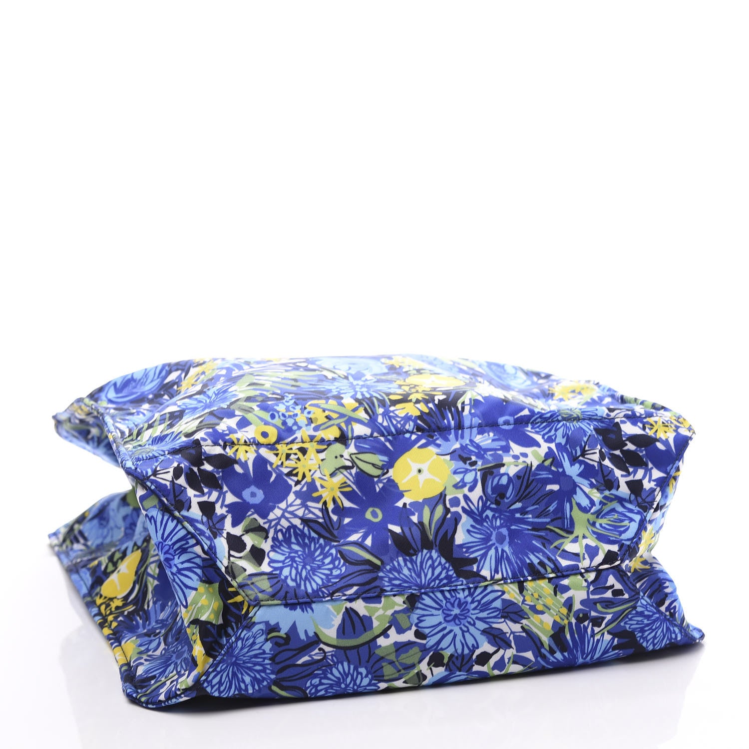 Prada Tessuto Nylon Saffiano Floral Print Tote Bluette Dis Primule 3 of 9
