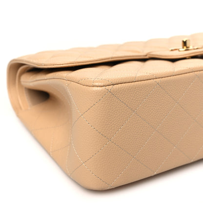 Chanel Caviar Quilted Jumbo Double Flap Light Beige 9 of 11