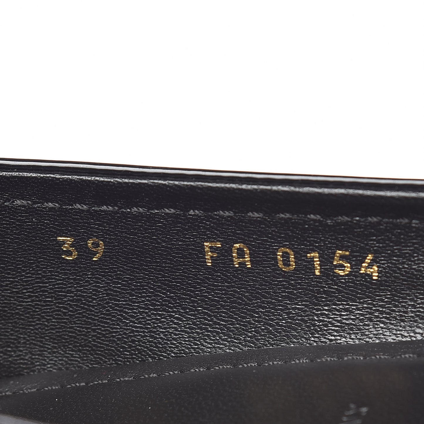 Patent Calfskin Oxford Ballerina Flats 39 Black