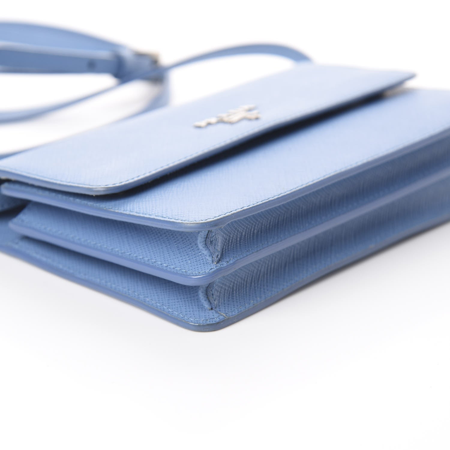 Prada Saffiano Metal Flap Wallet With Strap Astrale 6 of 7