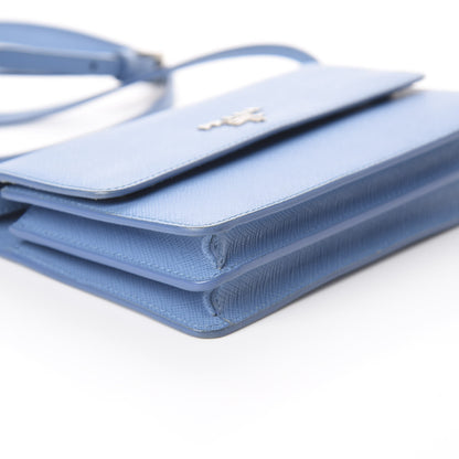 Prada Saffiano Metal Flap Wallet With Strap Astrale 6 of 7