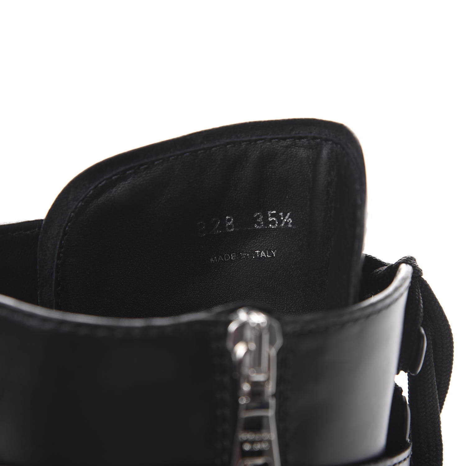 Prada Vitello Lux Nylon Metal Triangle Logo Monolith Pouch Pocket 55mm Tall Combat Boots 35 Black 7 of 8
