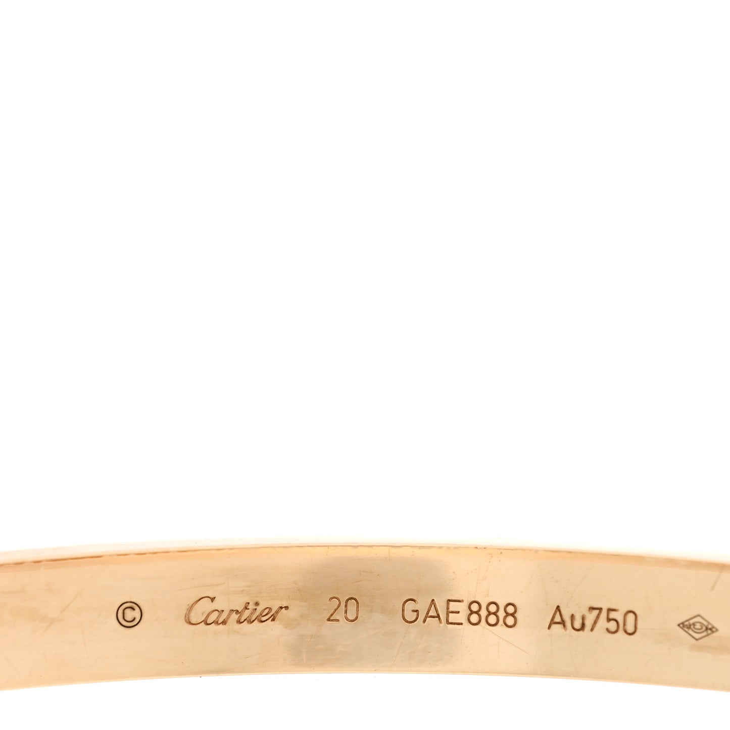 18K Yellow Gold LOVE Bracelet 20