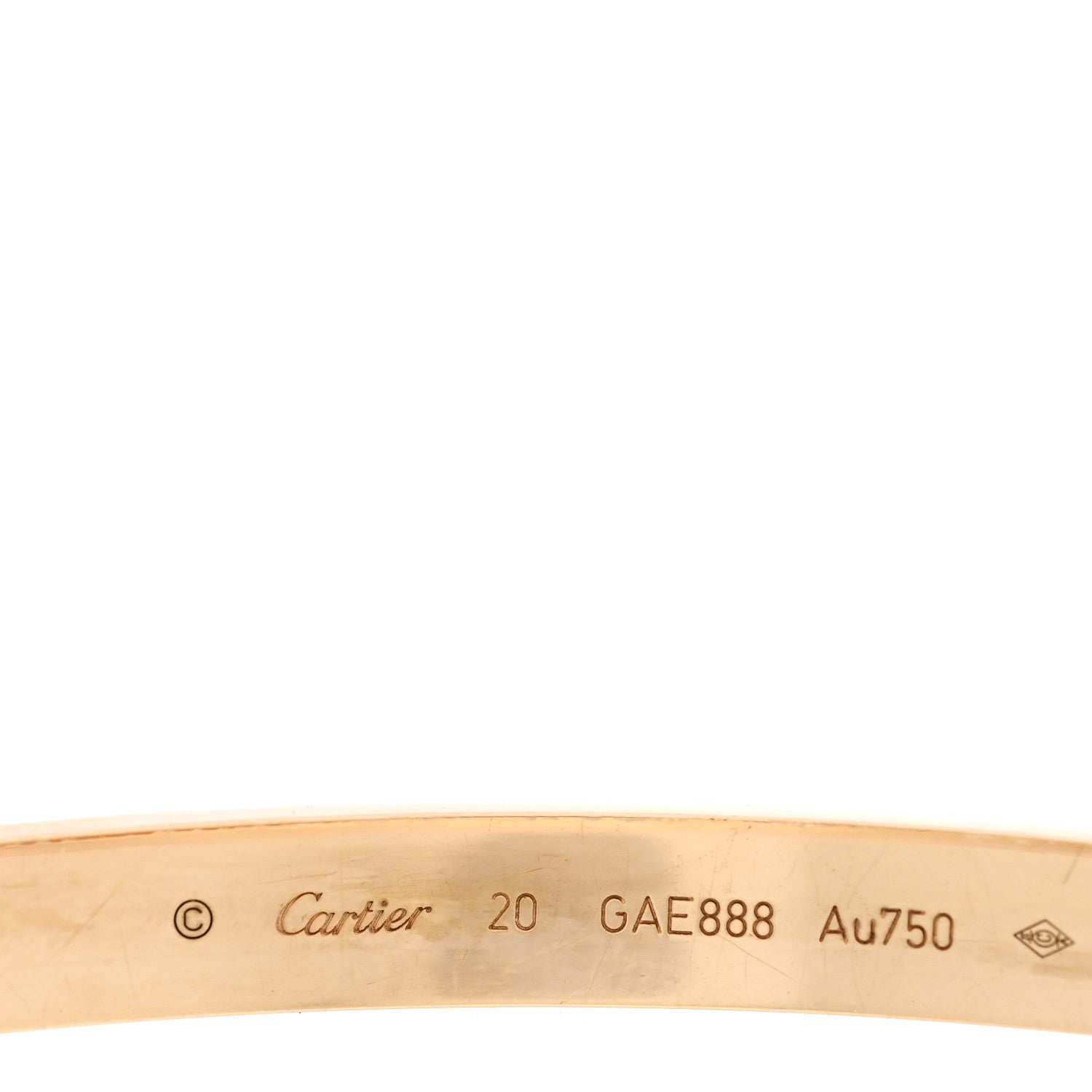 Cartier 18K Yellow Gold LOVE Bracelet 20 3 of 7