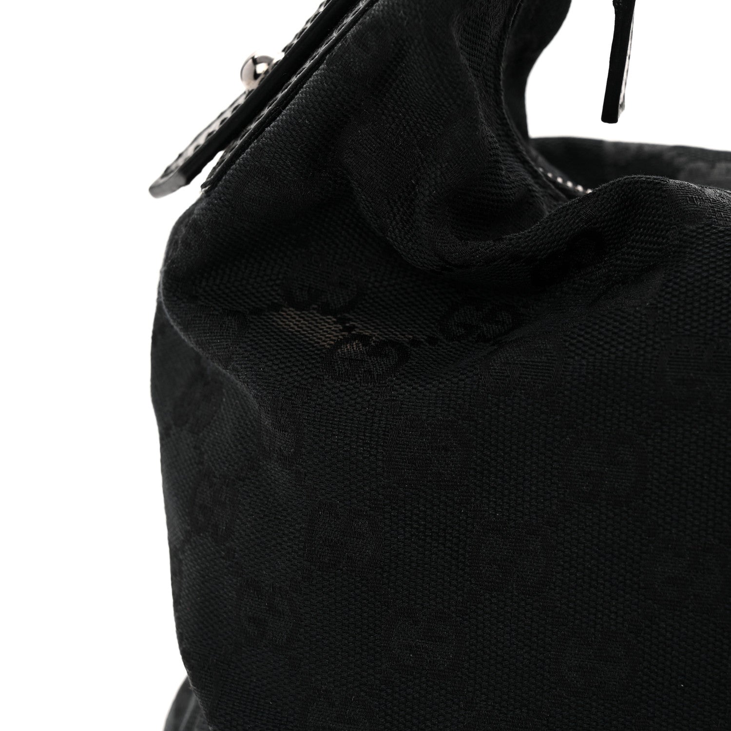 Gucci Monogram Medium Horsebit Chain Hobo Black 12 of 13